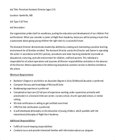 Image result for Assistant Program Director Job Description