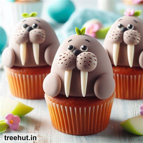 Walrus Cupcake Ideas, Mini Cake Ideas, Cake Decoration Ideas