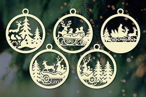 Christmas Ornaments Laser Cut SVG Bundle · Creative Fabrica