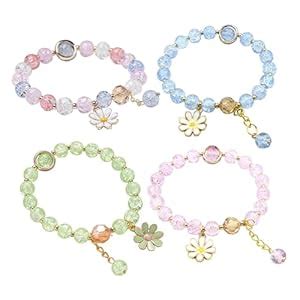 Buy VIVANILLA Sunflowers Crystal Beads Bracelet for Women Girls Shining ...