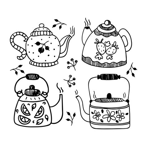 Teapots collection. Vector hand drawn sketch illustration. 14434642 ...