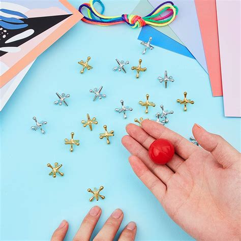 Gejoy 2 Sets Metal Jacks Game with Ball 2 Pieces Red India | Ubuy