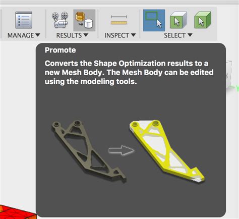 Fusion 360 Simulation Tutorial Shape Optiimization 的图像结果