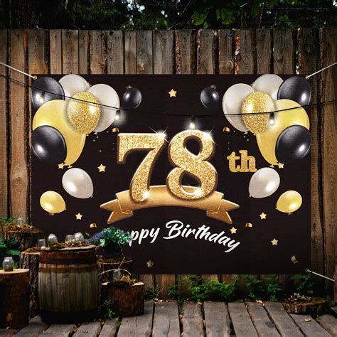 Buy PAKBOOM Happy 78th Birthday Banner Backdrop - 78 Birthday Party ...