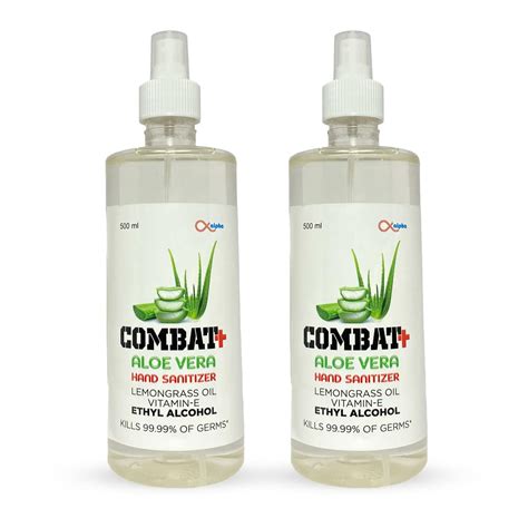Combat Plus Ethanol Based Hand Sanitizer, 500ml (Pack Of 2), Ethanol 70 ...