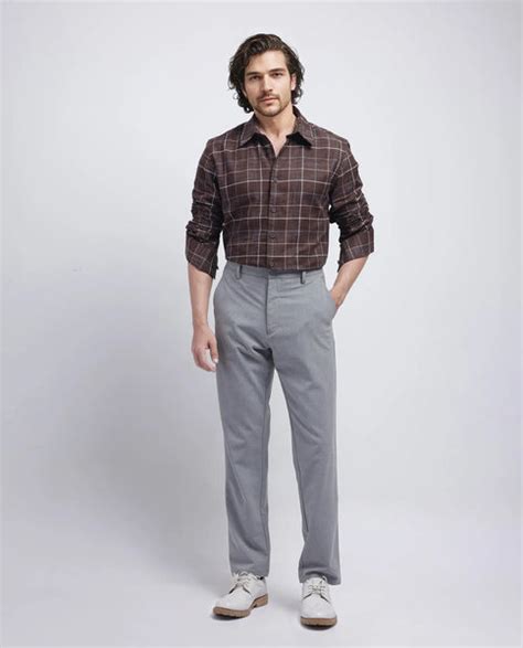 Rare Rabbit Men's Glofnik Dark Brown Cotton Checked Print Regular Fit