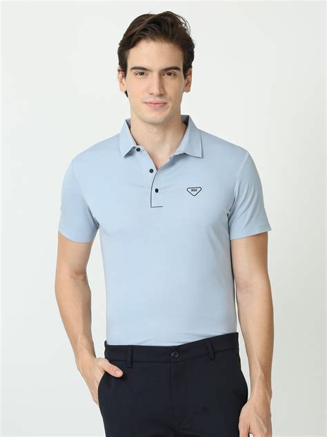 Buy Seamless Light French Blue Polo Tshirt for men Online