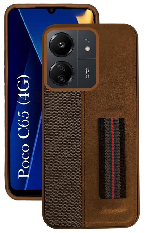 Jkobi Back Cover Case for Poco C65 (Professional PU Leather | Strip ...