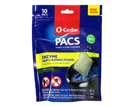 O-Cedar PACS Hard Floor Cleaner, Crisp Citrus Scent 10 Count (1-Pack ...