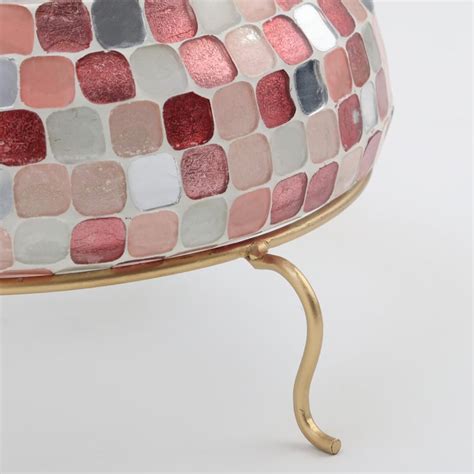 Buy Corsica Glass Mosaic Patterned Potpourri Bowl with Metal Stand from ...