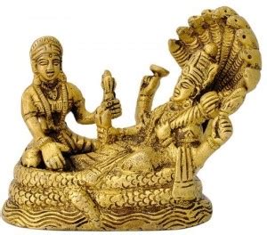 Redbag Redbag Lord Vishnu Lakshmi Seated on Sheshnag Brass Figure ...