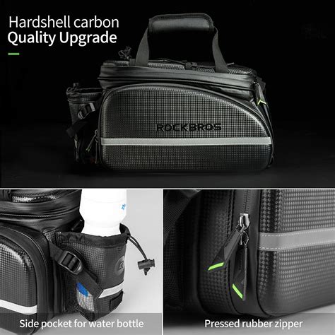 ROCK BROS Bike Rack Bag Trunk Bag Waterproof Carbon Leather Bicycle ...