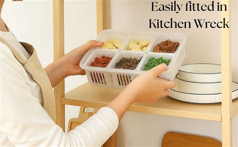 Buy Tranding crockery Refrigerator Storage Box 6 section storage ...