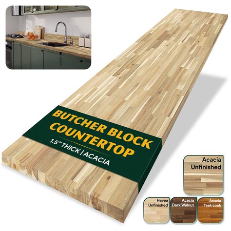 Amazon.com: Howizz 3ft L x 25in Acacia Butcher Block Countertop ...