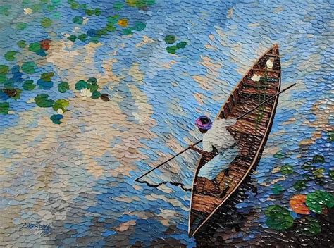 "Untitled 2 (Through The Nature)": Blue-Violet Nature painting by ...