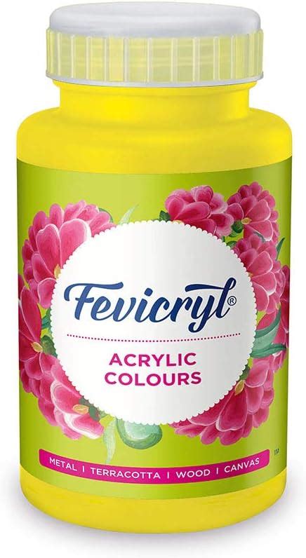Fevicryl Acrylic Colour Lemon Yellow, 500ml, Art & Craft Paint, DIY ...