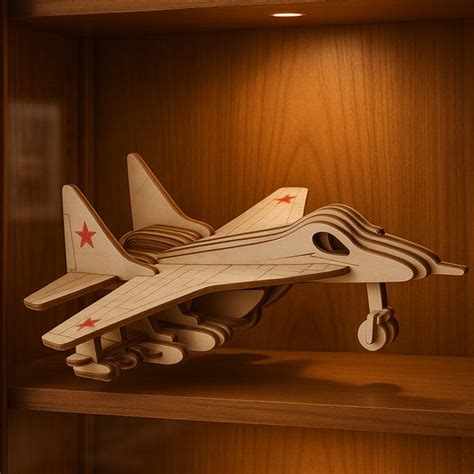 3D Wooden Fighter Jet Puzzle DIY Assembly Kit – Helideck