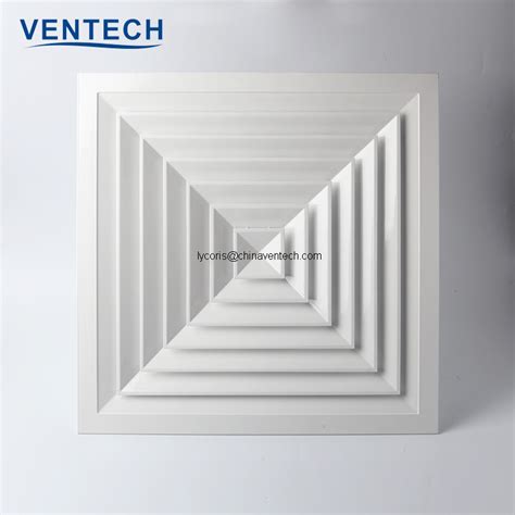 4 Way Air Diffuser Aluminum Square Ceiling Diffuser-Ventech
