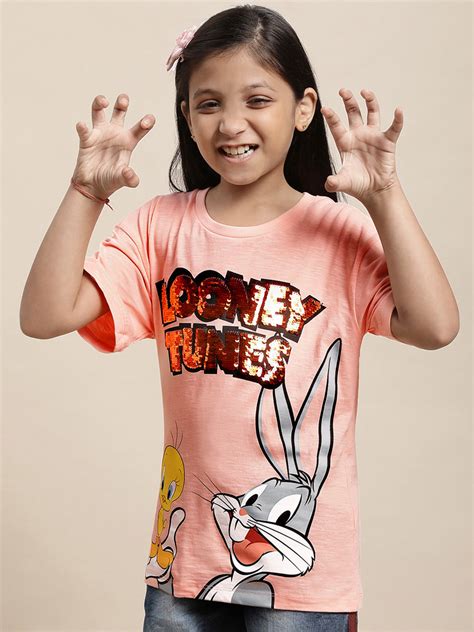 Looney Tunes Orange Tshirt For Girls – Kidsville
