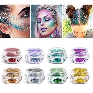 Icolory Cosmetic Makeup Chunky Glitter For Face Body Hair Nail Loose ...