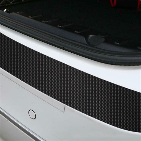 StarFire 90cm Car Rear Trunk Bumper Carbon Fiber Sticker Anti-Scratch ...