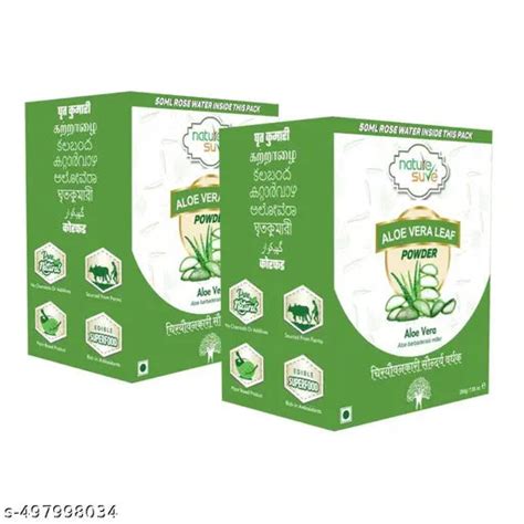 Nature Sure Aloe Vera Leaf Powder 200g with Rose Water 50ml - 2 Pack ...