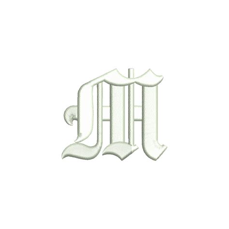 Old English M | Alphabet Digitized Embroidery Design | e4Hats - e4Hats.com