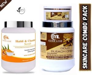 Make line Haldi Chandan Scrub 1 Kg + Gold Bleach 1Kg Price in India ...