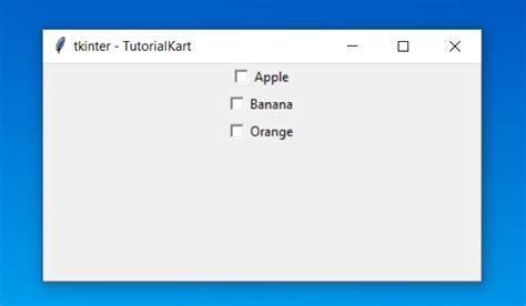 Tkinter Widgets Python Check Button 的图像结果