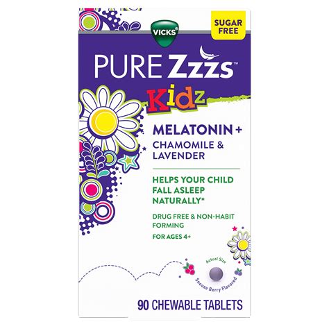 Vicks Purezzzs Kidz Melatonin Sleep Aid Chewable Tablets For Kids ...