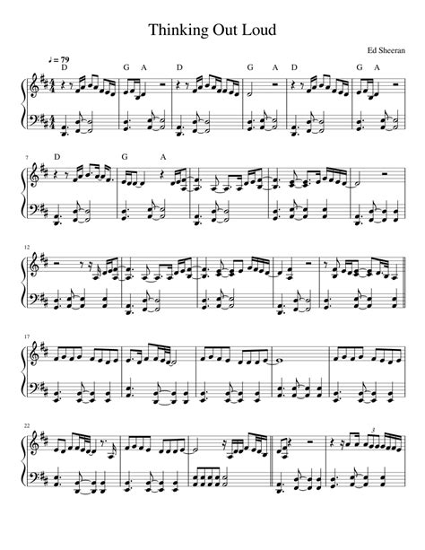 Ed Sheeran-Thinking out Loud sheet music for Piano download free in PDF ...