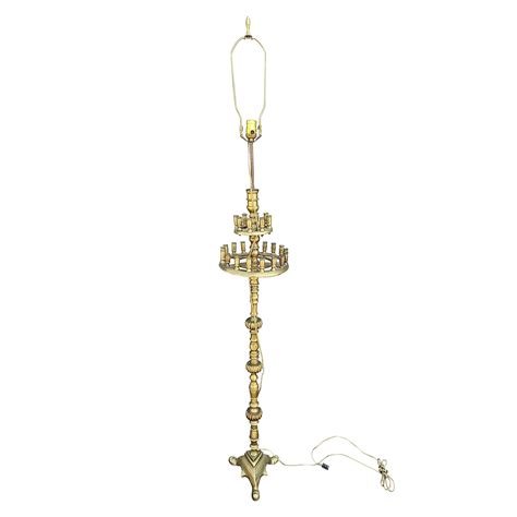 Early 20th Century 27-Light Gothic Cast Brass Floor Lamp Candelabra ...
