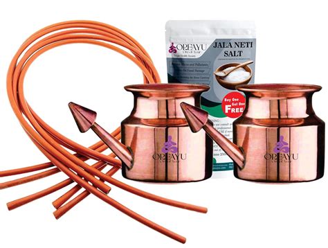 OREAYU ™ 2 Pcs Copper Neti Yoga and Ayurveda Jala Neti Pot for Sinus ...