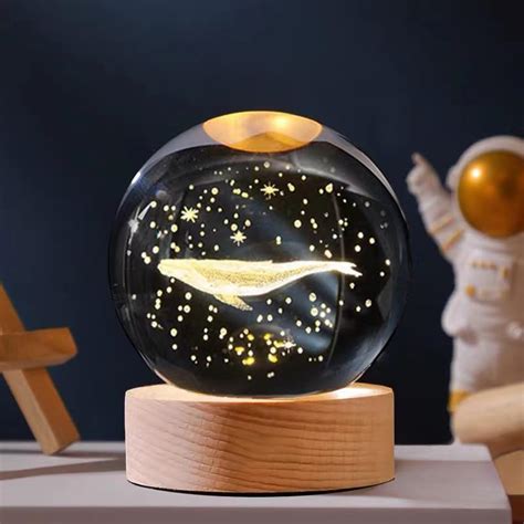 Buy EPICK 3D Whale Crystal Ball Night Light, Glass Ball Night Lamp with ...