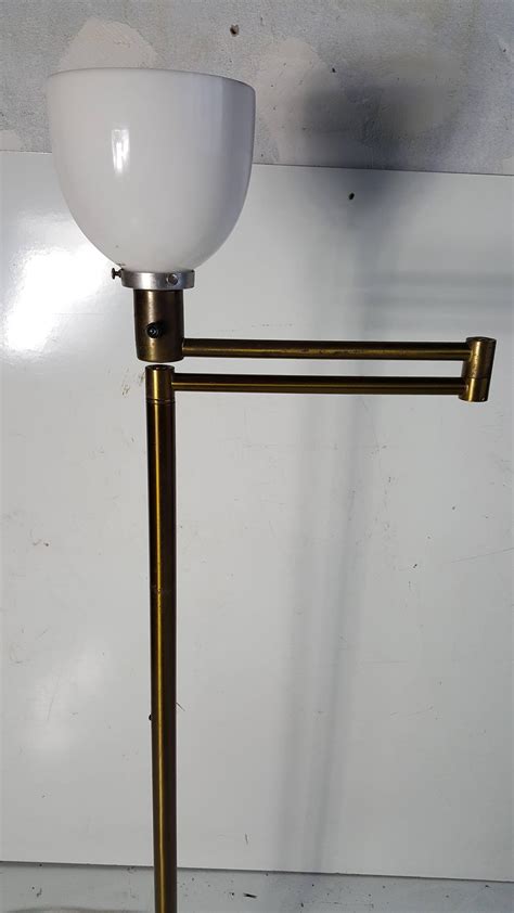 Early Walter Von Nessen Bronze Swing Arm Floor Lamp For Sale at 1stDibs ...