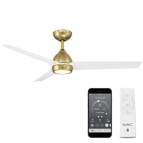 WAC Lighting Mocha 54-in Soft Brass with Matte White Blades Integrated ...