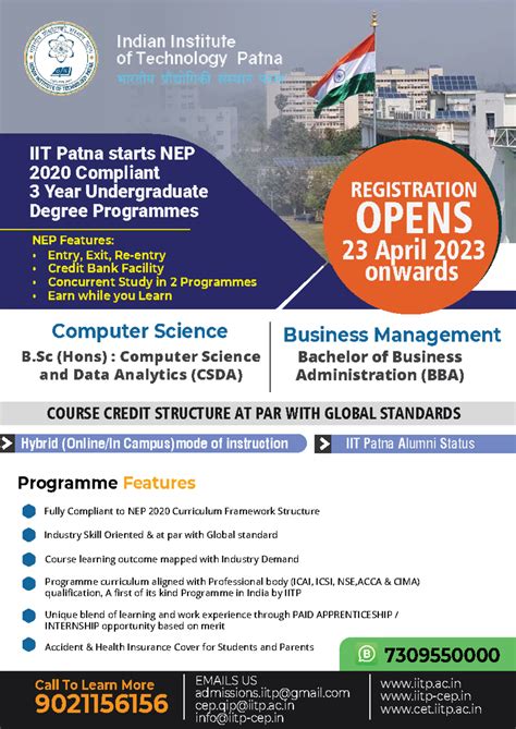 BSC (Hons) Computer Science & Data Analytics and BBA at IIT Patna ...