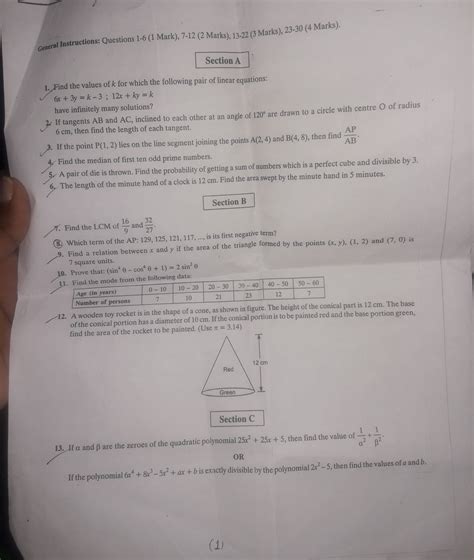 (CLASS 10 CBSE Maths) Please upload your school's preboard question ...