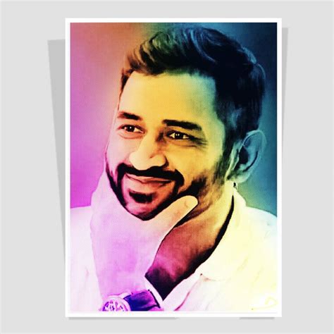 MS Dhoni Oil Painting For Office Decor & Room.Wall Poster & Painting ...