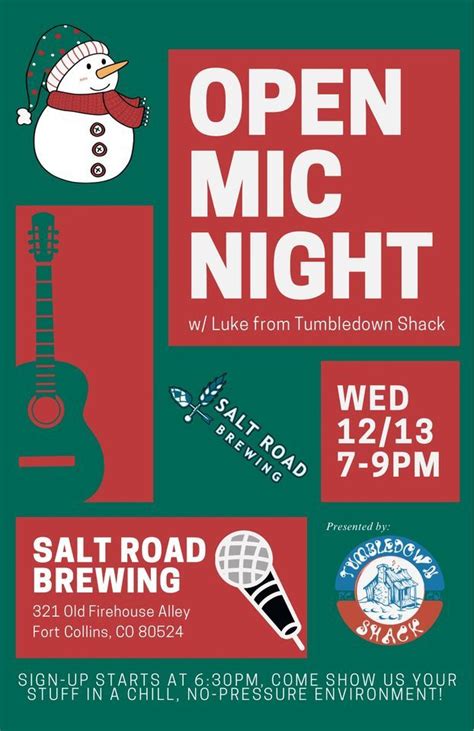 Open Mic Night w/Luke from Tumbledown Shack, Salt Road Brewing, 14 ...