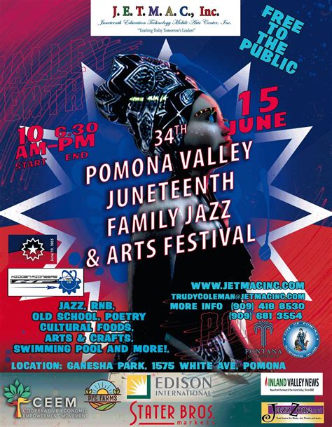34th yr. Pomona Valley Juneteenth Family Jazz and Arts Festival ...