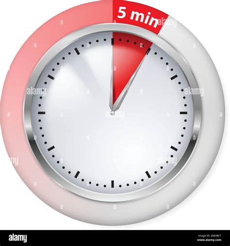 Red Timer Icon. Five Minutes. Illustration on white Stock Vector Image ...