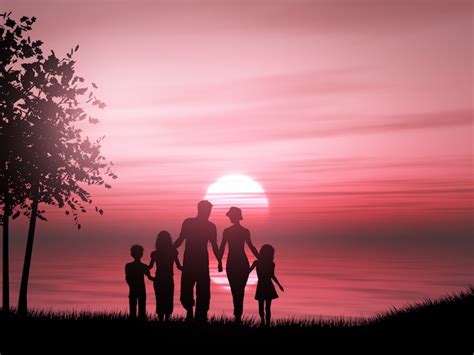 Family walk silhouette Images - Free Download on Freepik