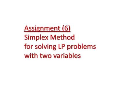 Image result for LP Simplex Method Sample Problems