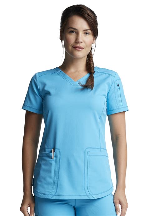 Dickies Dynamix Scrubs Top For Women V-Neck DK730, L, Pool - Walmart.com