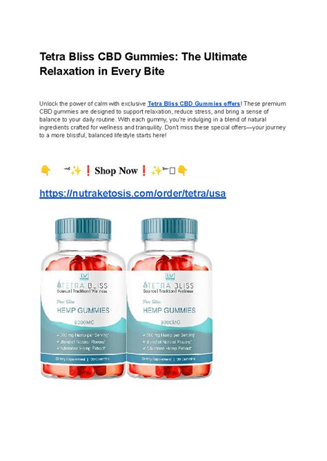 Tetra Bliss CBD Gummies The Ultimate Relaxation in Every Bite - Tetra ...