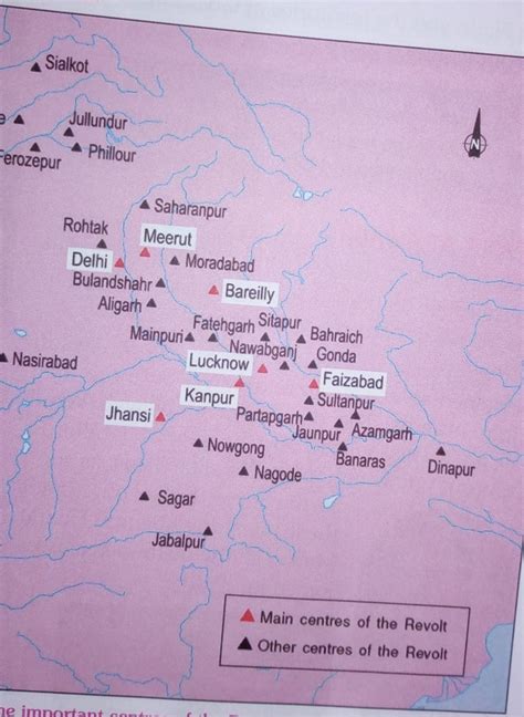 mention any four centres of the revolt of 1857 - Brainly.in