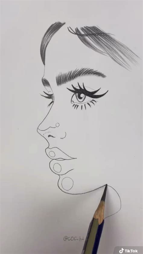 Girl profile drawing – Artofit