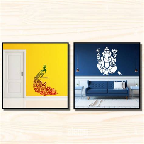 JAZZIKA Wall Stencils (Size :- 16 X 24 Inch) PATTERN- "Peacock" and ...