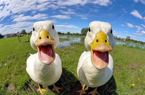 Funny ducks portrait | Premium AI-generated image